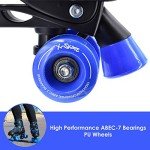 Adjustable Blue Quad Roller Skates for Kids