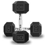 Balelinko 10 LBS Rubber Coated Dumbbell Set