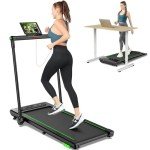 THERUN Foldable Treadmill with Remote and LED Display