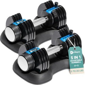 Adjustable Dumbbells Set with Storage Rack – 15 to 90 lbs