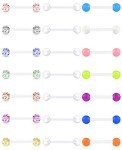 21pcs Acrylic Tongue Nipple Ring Bar Set