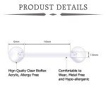 21pcs Acrylic Tongue Nipple Ring Bar Set