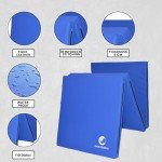 MAXSTRENGTH Tri Folding Exercise Mat – 6ft Blue