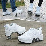 Versatile White Silver Roller Skating Shoes