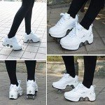 Versatile White Silver Roller Skating Shoes