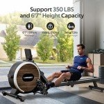 LABGREY Foldable Magnetic Rowing Machine with Bluetooth