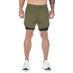Men's 2-in-1 Running Gym Shorts with Pockets