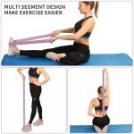 SULIVES Elastic Yoga Straps for Stretching and Flexibility