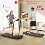Foldable Treadmill with Adjustable Speed, Orange