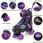 Adjustable Purple Quad Roller Skates for Kids