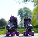 Adjustable Purple Quad Roller Skates for Kids