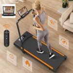 Foldable Treadmill with Adjustable Speed, Orange