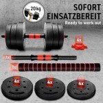 Adjustable 20kg Dumbbells Set for Home Gym