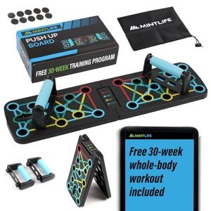 Mintlife Pushup Board + 30-Week Training Program