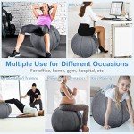 GYMAX 65cm Yoga Ball with Resistance Bands & Pump