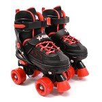 Adjustable Red Quad Roller Skates for Kids
