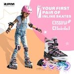 Light-Up Adjustable Inline Skates for Kids - Pink