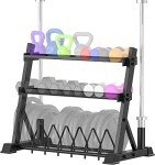 3-Tier Dumbbell and Weight Plate Rack Stand