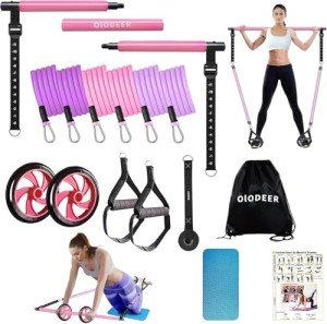 Pilates Bar Kit with Resistance Bands for Home Workout