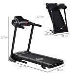 HOMCOM Folding Treadmill with LED Display & Programs