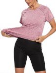 Pink Short Sleeve Gym Top for Women