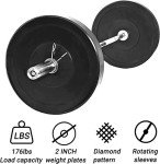 MYOYAY 4ft Weight Lifting Barbell with Collars