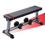 Lions Flat Weight Bench with Dumbbell Rack
