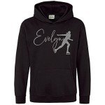 Personalized Girls Ice Skating Hoodie - Black