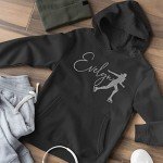 Personalized Girls Ice Skating Hoodie - Black