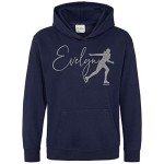 Personalized Girls Ice Skating Hoodie - Black