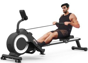 Foldable Rowing Machine with LCD Monitor and Resistance