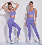 3-Piece Seamless Gym Set for Women - Purple