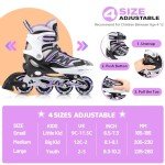 Light-Up Adjustable Inline Skates for Kids - Purple