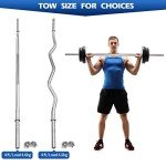 Chrome Barbell Bar with Spin Lock for Weight Training