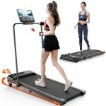 Foldable Under Desk Treadmill with Bluetooth Speaker
