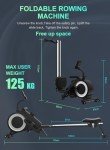 Foldable Rowing Machine with Adjustable Resistance & Monitor