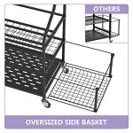 Home Gym Storage Rack with Wheels and Hooks