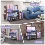 Home Gym Storage Rack with Wheels and Hooks