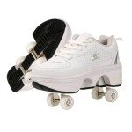 Girls' 2-in-1 Inline and Roller Skates - White