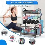 Sehloran Dumbbell and Kettlebell Rack with Hooks