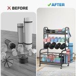 Sehloran Dumbbell and Kettlebell Rack with Hooks