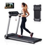 JOROTO Folding Treadmill with Bluetooth & LED Display