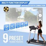 JOROTO Folding Treadmill with Bluetooth & LED Display