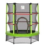 Kids Indoor Trampoline with Enclosure Net - Green