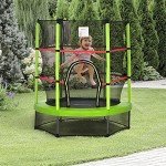 Kids Indoor Trampoline with Enclosure Net - Green