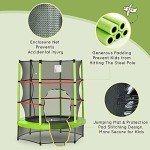 Kids Indoor Trampoline with Enclosure Net - Green