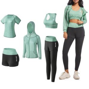 Women's Green Tracksuit Set for Gym & Yoga