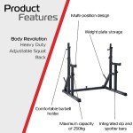 Adjustable Heavy Duty Squat Rack with Dip Bars