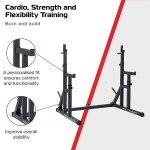 Adjustable Heavy Duty Squat Rack with Dip Bars
