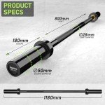 PhysKcal 4ft Olympic Straight Barbell - Black